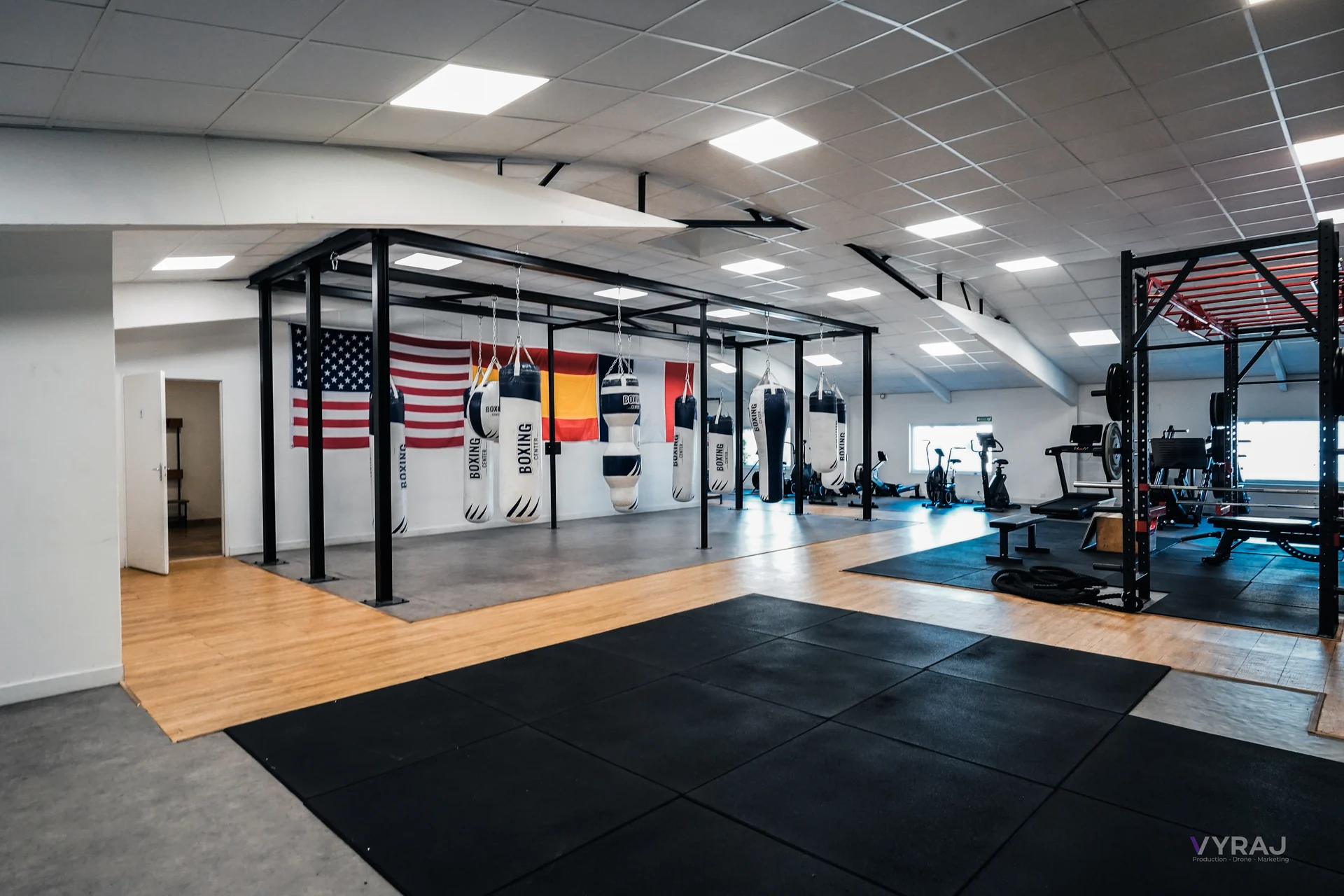 Espace musculation et cross training de la salle Boxing Center Toulouse États-Unis